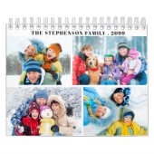 Simple Custom Photo Collage 4 Per Month カレンダー (カバー)