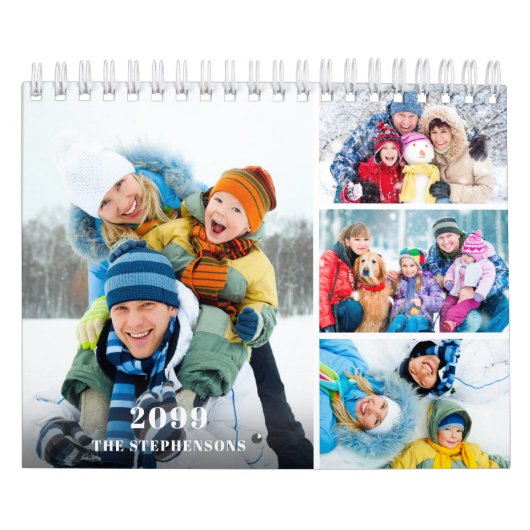 Simple Custom Photo Collage 4 Per Month カレンダー (カバー)