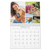 Simple Custom Photo Collage 4 Per Month Calendar カレンダー (2月 2026)