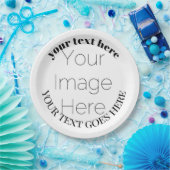 simple custom photo create your own Paper Napkin ペーパープレート (パーティー)