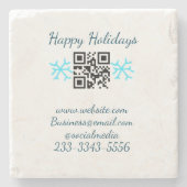 simple custom QR code add your name text  Classic  ストーンコースター (正面)