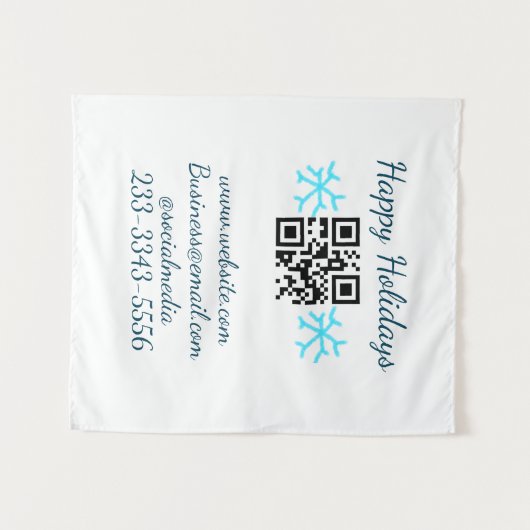 simple custom QR code add your name text  Classic  タペストリー (正面(横))