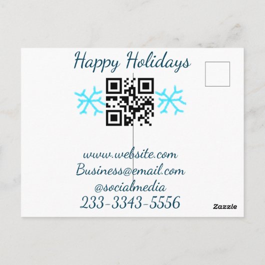 simple custom QR code add your name text  Classic  ポストカード (裏面)