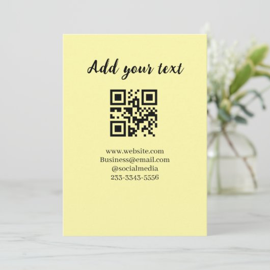 simple custom QR code add your name text  Classic  招待状 (スタンド正面)