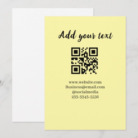 simple custom QR code add your name text  Classic  招待状 (正面/裏面)