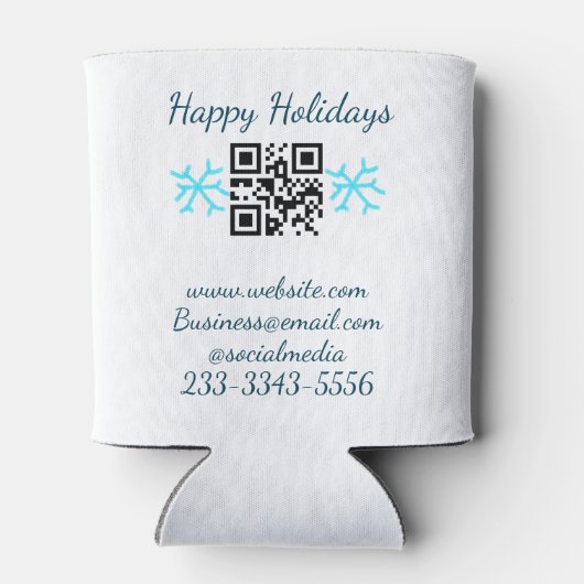 simple custom QR code add your name text  Classic  缶クーラー (裏面)