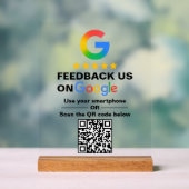 Simple Custom QR Code Google Review Display アクリルサイン (ニュートラル)