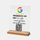 Simple Custom QR Code Google Review Display アクリルサイン (傾斜)