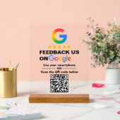Simple Custom QR Code Google Review Display アクリルサイン (ウェディング)