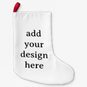 Simple Custom Small Faux Linen Double Sided Print スモールクリスマスストッキング (正面)