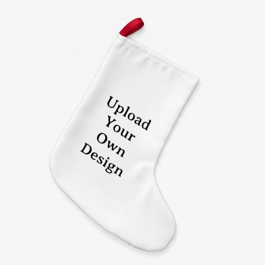 Simple Custom Small Faux Linen Double Sided Print スモールクリスマスストッキング (正面 (吊り時))