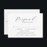 Simple Custom Wedding RSVP Cards<br><div class="desc">These custom wedding RSVP cards feature an elegant yet modern design. Use the template fields to DIY your personalized text. To see wedding RSVP cards with menu choices visit www.zazzle.com/dotellabelle.</div>