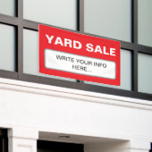 Simple Custom Yard Sale Red White 横断幕 (ビルの外側)