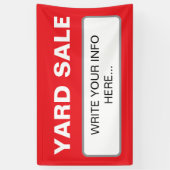 Simple Custom Yard Sale Red White 横断幕 (縦)