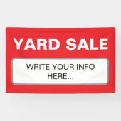 Simple Custom Yard Sale Red White 横断幕 (横)