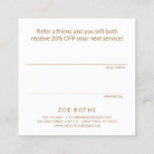 Simple Customer Referral Aqua Blue Linen 紹介カード (裏面)