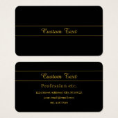 Simple Customizable Gold & Black Text Design  (正面&裏面)