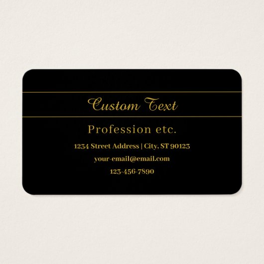 Simple Customizable Gold & Black Text Design  (裏面)