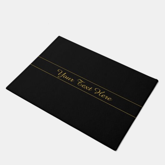 Simple Customizable Gold & Black Text Design  ドアマット (アングル)