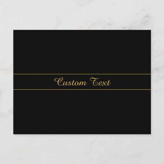 Simple Customizable Gold & Black Text Design  ポストカード (正面)