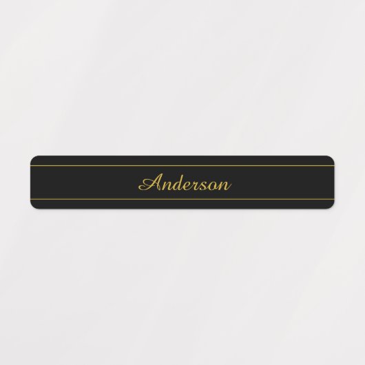 Simple Customizable Gold & Black Text Design  ラベル (デザイン2)