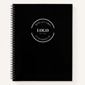 Simple customizable QR CODE Logo website black ノートブック (正面)