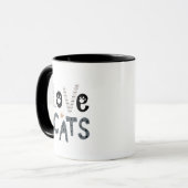 Simple Cute Adorable Love Cats Paw Prints Sleek  マグカップ (正面左)