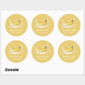 Simple Cute Banana Milk Label ラウンドシール (シート)