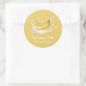 Simple Cute Banana Milk Label ラウンドシール (バッグ)