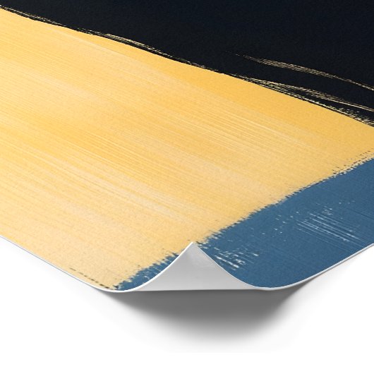 Simple Cute Black Cat Design ポスター (角)