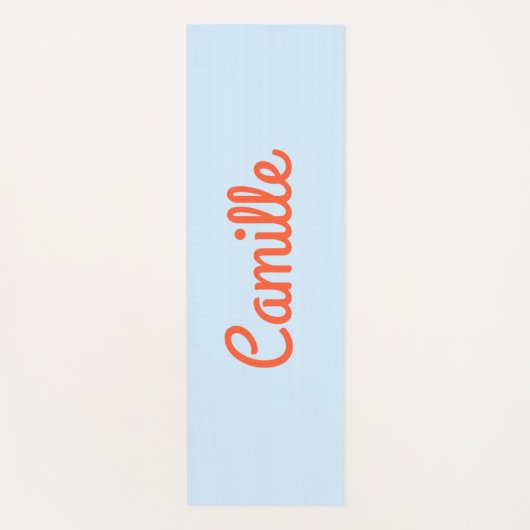 Simple Cute Blue and Orange Personalized Script ヨガマット (正面)