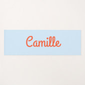 Simple Cute Blue and Orange Personalized Script ヨガマット (正面(横))