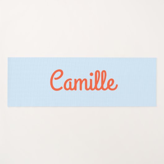 Simple Cute Blue and Orange Personalized Script ヨガマット (正面(横))
