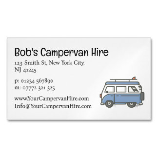 Simple Cute Campervan Hire Business Card マグネット名刺
