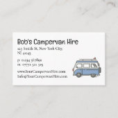 Simple Cute Campervan Hire Business Card 名刺 (正面)