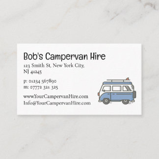 Simple Cute Campervan Hire Business Card 名刺