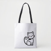 Simple Cute Cat トートバッグ (正面)