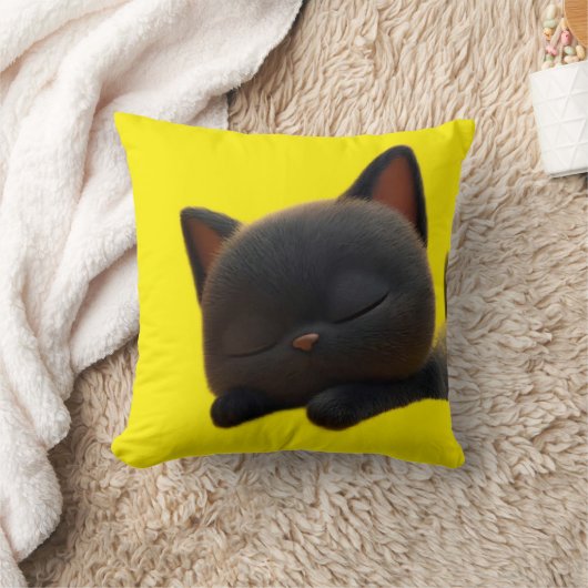 Simple Cute Cat Pillow – Adorable Gift for Pet Lov クッション (ブランケット)