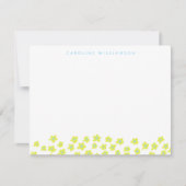 Simple Cute Ditsy Flowers Blue Yellow Personalized ノートカード (正面)