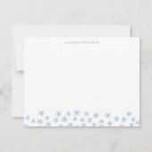Simple Cute Ditsy Flowers Soft Blue Personalized ノートカード (正面)