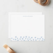 Simple Cute Ditsy Flowers Soft Blue Personalized ノートカード (正面/裏面インサイチュ)