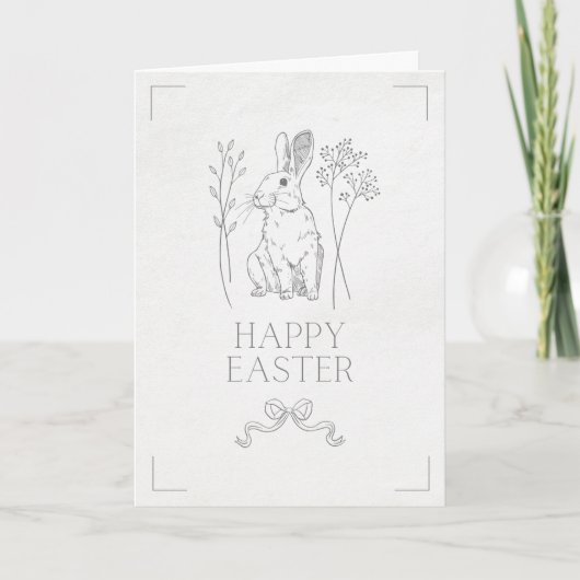Simple & cute Easter bunny Easter card カード (正面)