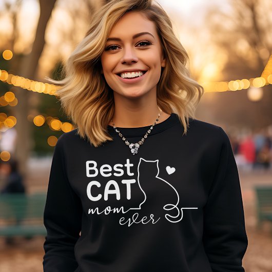 Simple Cute Funny Black and White Cat Lover Mom Tシャツ