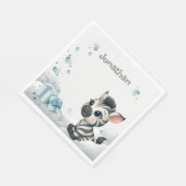 Simple cute little cartoon zebra  スタンダードランチョンナプキン (角)