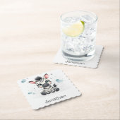 Simple cute little cartoon zebra ペーパーコースター (インサイチュ)