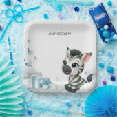 Simple cute little cartoon zebra  ペーパープレート (パーティー)