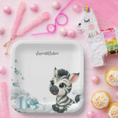 Simple cute little cartoon zebra  ペーパープレート (パーティー)