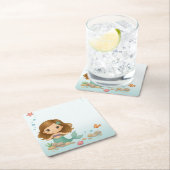 Simple cute little mermaid スクエアペーパーコースター (インサイチュ)