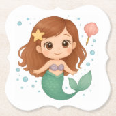 Simple cute little mermaid ペーパーコースター (正面)