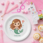 Simple cute little mermaid ペーパープレート (パーティー)